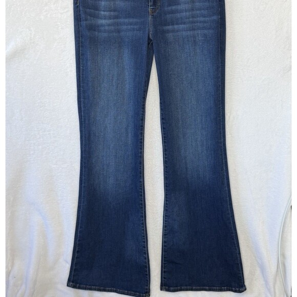 KUT From The Kloth Women Size 10 Blue Ana Fab Ab Super Flare High Rise Jeans - Picture 5 of 16
